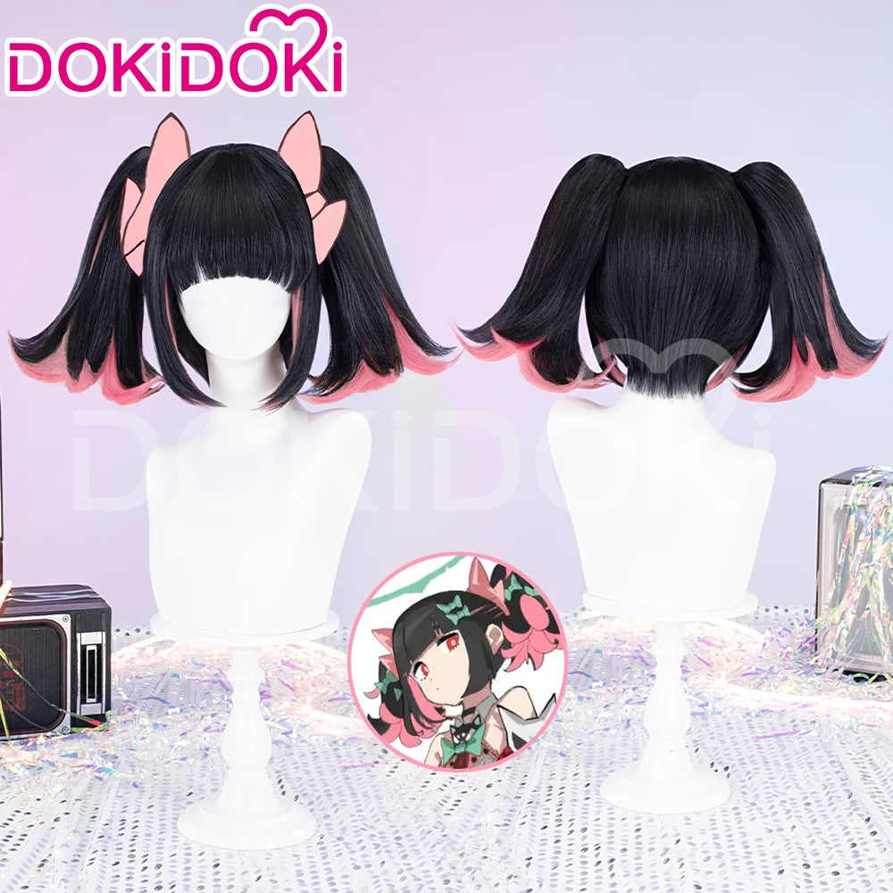 Virtual Idol Cosplay Wig Game Zenless Zone Zero Cosplay DokiDoki Women 40cm Cute Black Pink Short Wig ZZZ Cosplay Free Wig Cap