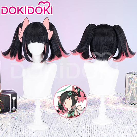 Virtual Idol Cosplay Wig Game Zenless Zone Zero Cosplay DokiDoki Women 40cm Cute Black Pink Short Wig ZZZ Cosplay Free Wig Cap