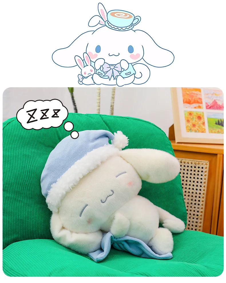 50CM Sanrio Sleeping Cartoon Anime Cinnamoroll Plushies Stuffed Animal Home Decoration Peluche Sleeping Pillow Holiday Gifts