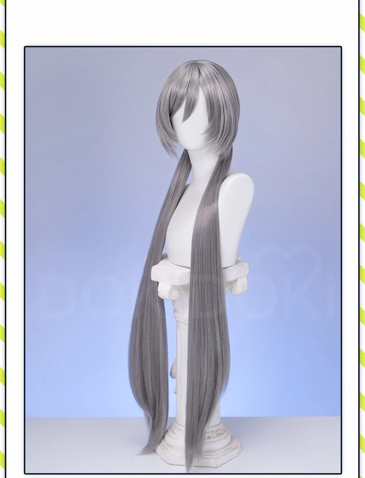 IN STOCK Judyy Hoppss Wig Movie DokiDoki Women Long 90cm Grey Twintails Hair Rabbit Judyy Hoppss Chirstmas Cosplay Free Cap Wig