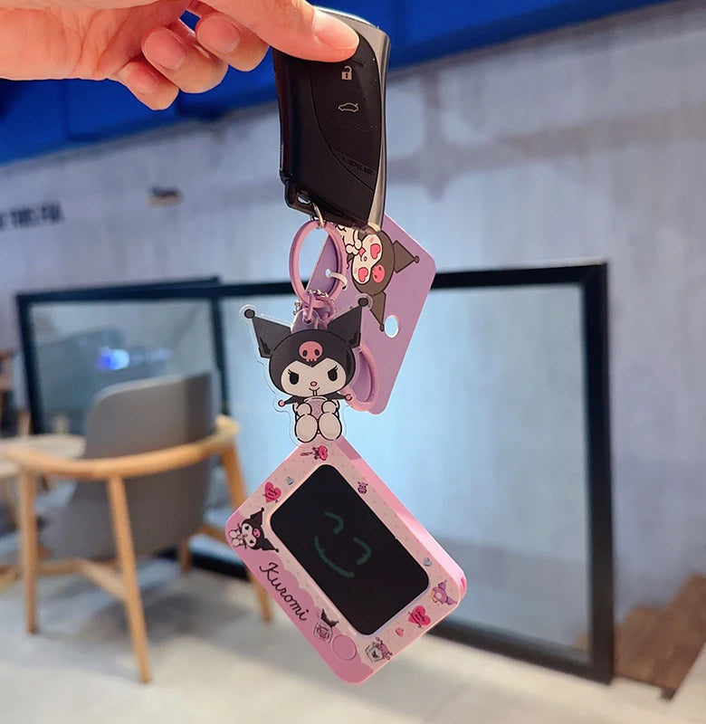 Genuine Sanrio Hello Kitty Kuromi Melody Pachacoo Cinnamoroll Hangyodon Gudetama Writ Boar Graffiti Toy Keychain Birthday Gift