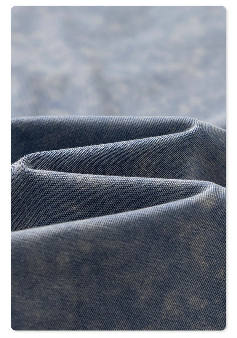 ZODF Vintage 2024 Summer Men Washed Solid 230gsm T-Shirts Unisex Ripped Breathable Quick Dry Cooling Feeling T Shirt Tees HY0801