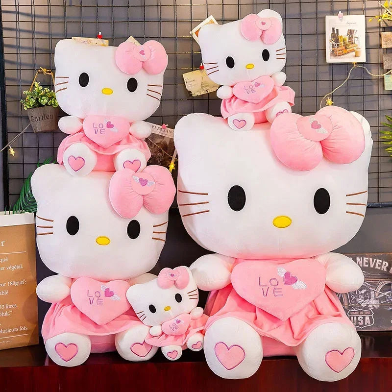 25-55cm Aoger Cute Hello Kitty Plush Stuffed Toys Cartoon Plushie Doll Soft Stuffed Pillow Toys For Children Birthday Xmas Gifts
