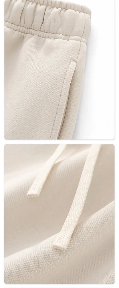 ZODF Casual 350gsm Fleece Unisex Loose Fit Wide Leg Straight Pants Warm Sport Trousers Winter HY0037