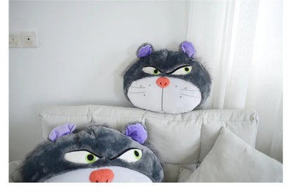 Disney Lucifer Cat Headrest Back Cushion For Car Seat Safety Belt Cover Huggable Pillow Stuffed Animal Grey Cat Plushies Gifts