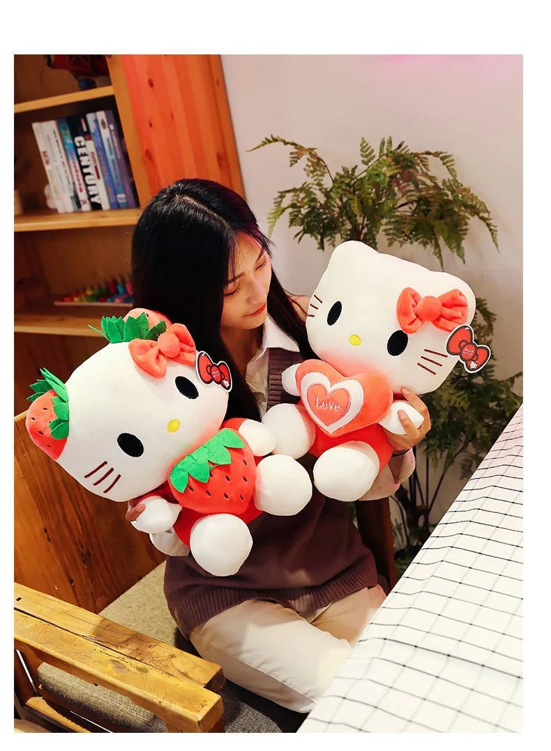 20-45cm Aoger Hello Kitty Plush Toys Anime Kawaii Pillow Doll Stuffed Animal Children Plushies Decoration Peluche Birthday Gift