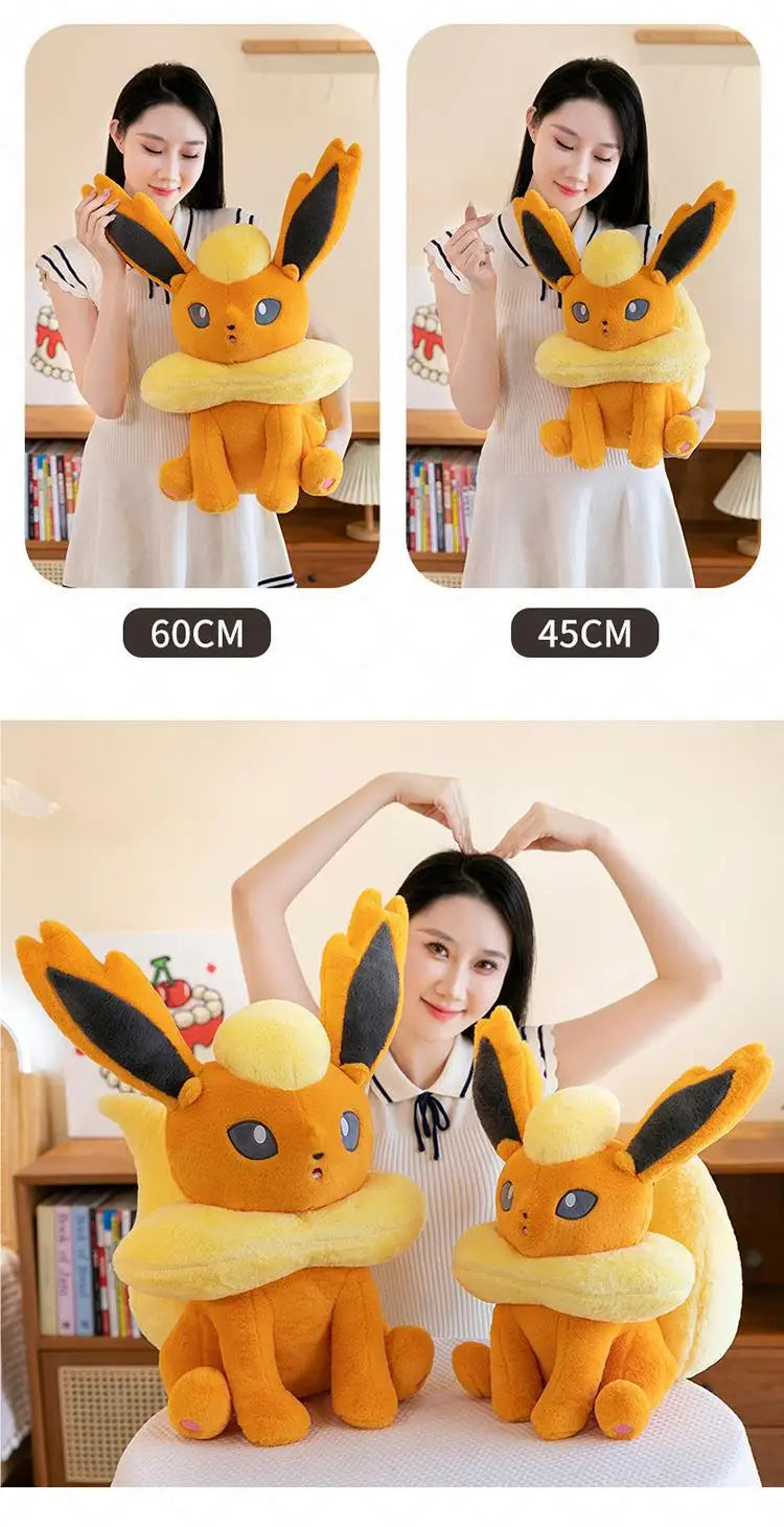 45/60/80CM Pokemon Flareon Plushies Cartoon Anime Stuffed Kawaii Ornament Comfortable Soft Doll Children's Toys Peluche Gift