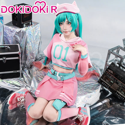 IN STOCK MIKUU Cosplay Costume【XS-2XL】DokiDoki-R Mikku Cosplay Women Cute Pink Short Dress Mikuu Plus Size