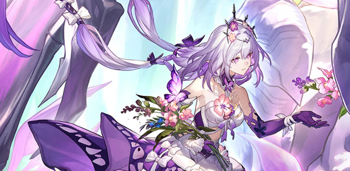 Honkai Star Rail Castorice Cosplay Costume Wig Dress Headwear Earrings Butterfly Props Halloween Party for Women Girls Carnival