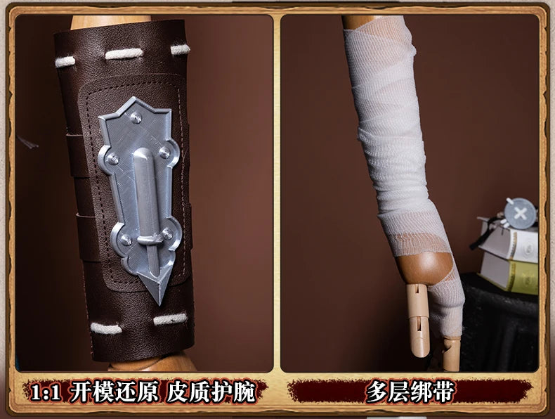 Identity V Archer Cosplay Costume Wig Brynhildr Vilulf Uniform Glasses Eye Patch Halloween Party for Women Girls Carnival Props