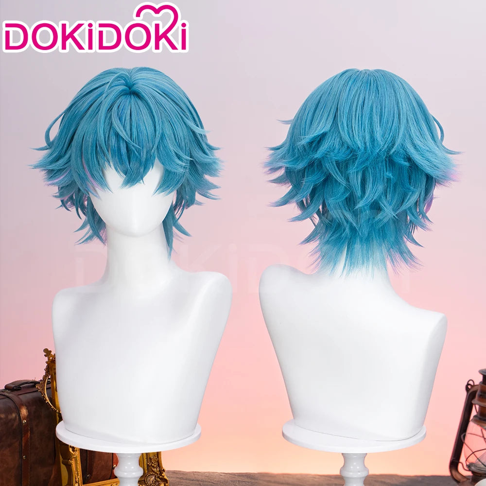 IN STOCK Brant Wig Game Wuthering Waves Cosplay Wig DokiDoki Men 33cm Short Blue Hair Brant Cosplay Heat Resistant Free Wig Cap