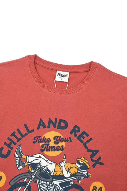 Summer New American Retro Short-sleeved O-neck Motorcycle Printed T-shirt Men's Fashion 100% Cotton Washed Casual Sport Tops