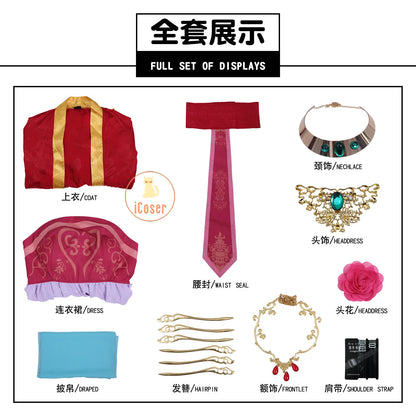 Anime The Apothecary Diaries Gyokuyou Cosplay Costume Dress Headwear Precious Consort Kusuriya No Hitorigoto Hanfu Women Girls