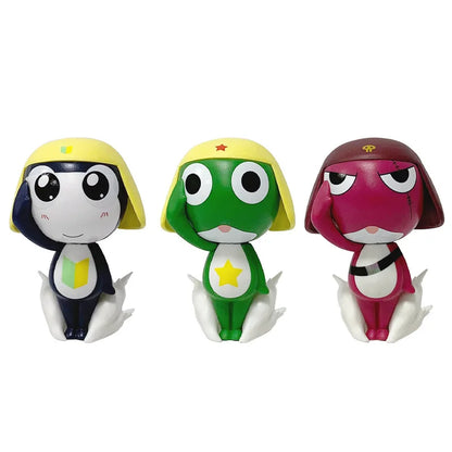 New Style "KERORO" Anime Peripheral: Sergeant, Private Second Class & Corporal Robot Alien Figurine, Gift & Collection Item