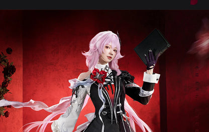 Honkai Star Rail Evernight March 7th Cosplay Costume Dress Mysterious Foreign Guest Headwear Halloween Party for Women Girls Set