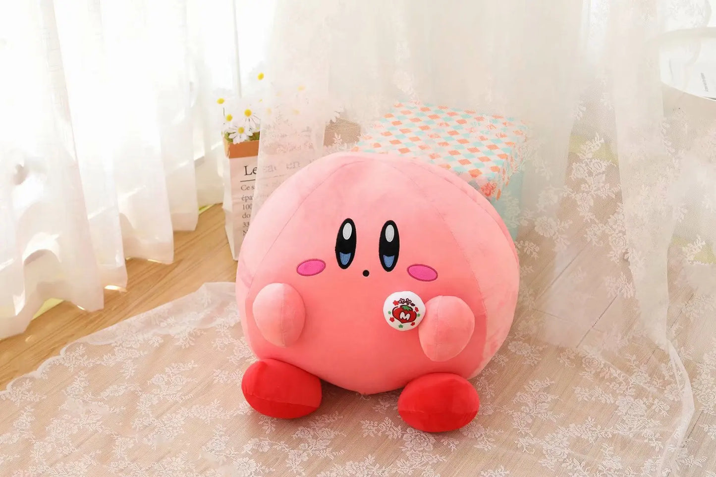 60cm Big Size Kirby Kawaii Cartoon Anime Plush Stuffed Doll Room Plushies Pillow Ornaments Cute Peluche Children's Holiday Gifts