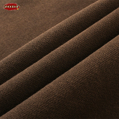 ZODF Retro Autumn Men's Washed Pants Retro Unisex Heavy Weight 450gsm Sports Knitted Straight Trouser Brand Clothes HY0916