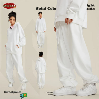 ZODF New Men Heavy Weight 440gsm Solid Sweatpants Unisex Loose Basic Casual Comfortable Sport Pants Joggers Streetwears HY0628