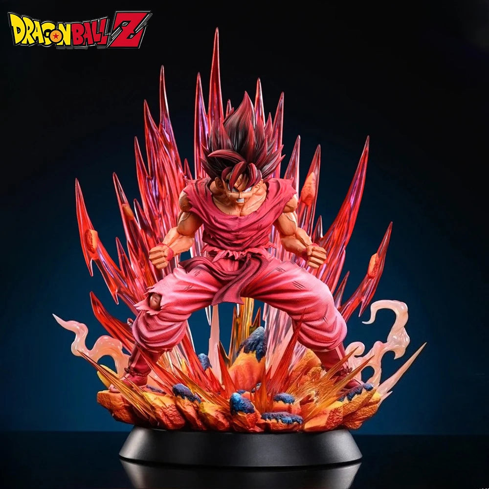 38cm Anime Dragon Ball Kaiouken Goku PVC Action Figure Statue Desktop Ornament Model Toy Gift