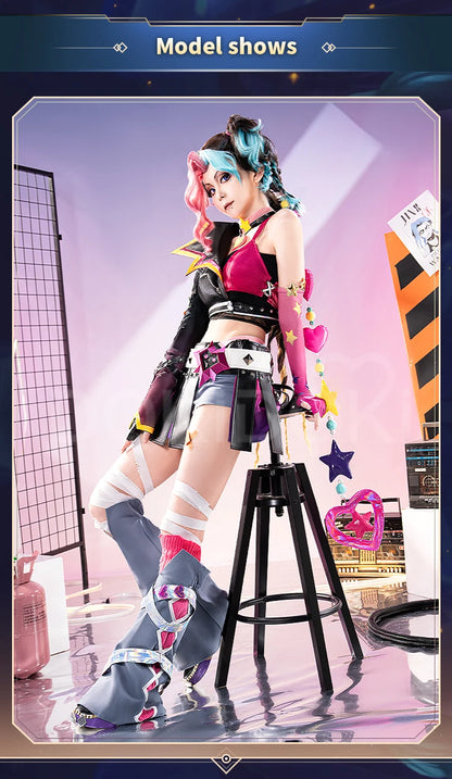 IN STOCK Jinxx Cosplay Costume Game DokiDoki-R Women Cute Pink Dress Valentine Costume Jinxx Cosplay