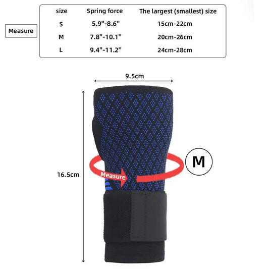 1pc Palm Guard Strap Adjustable Wrist Protector Knitted Nylon Breathable Palm Protection Gloves Fitness Sports Protective Gear