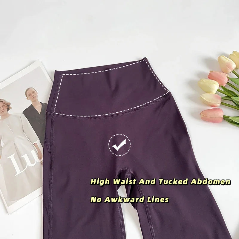The Codex Women’s High-Waisted Flared Yoga Pants Comfortable Pilates Running Leggings Stylish Gym Trousers