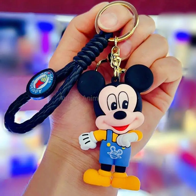 Anime Disney Keychain Frozen Mickey Mouse Minnie Lilo & Stitch  Doll Keyring Ornament Key Chain Car Pendant Kids Toys Gift