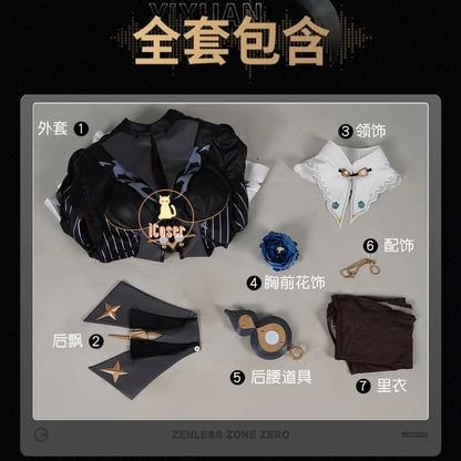 Zenless Zone Zero Yixuan Cosplay Costume Wig Trails of Ink Uniform New Skin Yunkui Summit Halloween Party for Women Girls iCoser