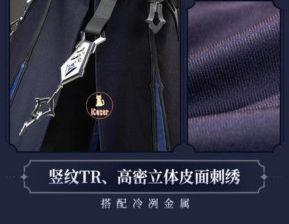 Genshin Impact Kyryll Chudomirovich Flins Cosplay Costume Wig Uniform Game Cos Outfit Halloween Party for Women Men Carnival Set