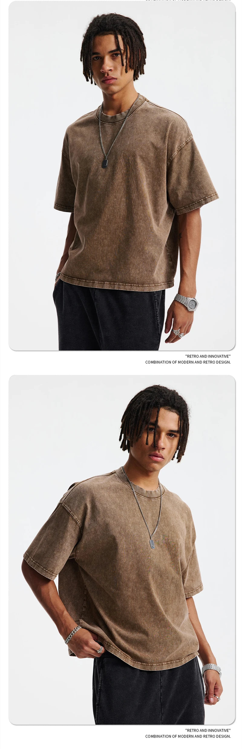 ZODF New Hip Hop Washed Cotton Boxy T-Shirts For Men Unisex Retro Loose Fit Basic Short Version T Shirt Brand Tops HY1076