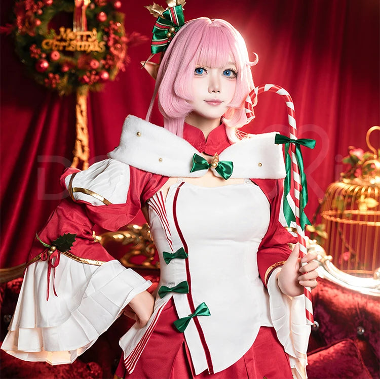 IN STOCK Elysia Cosplay Costume Game Honkai Impact 3rd【S-2XL】DokiDoki-R Women Cute Winter Christmas Dress Elysia Plus Size