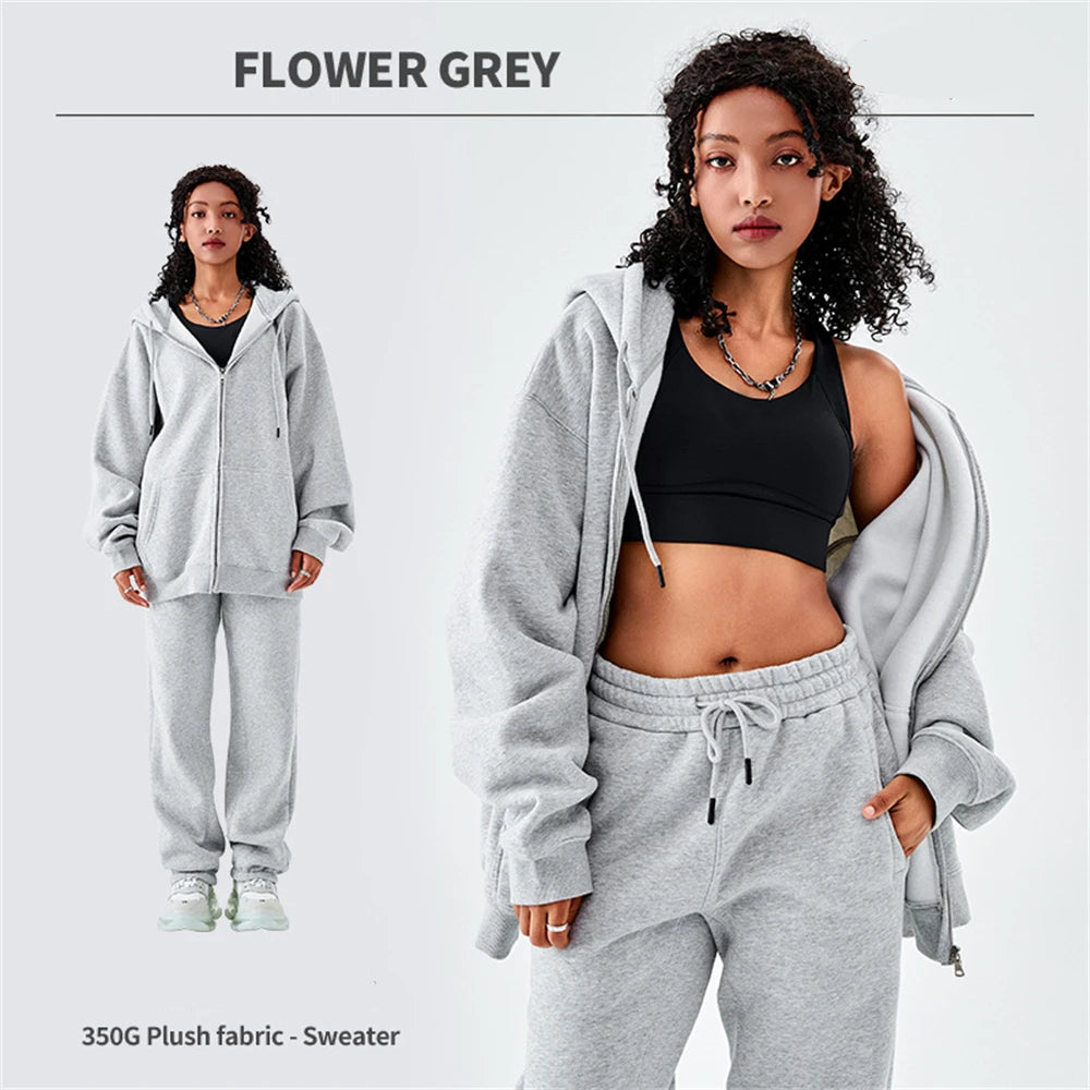 ZODF Basic Winter Men Fleece Zipper Hoodies Unisex Casual Loose 350gsm Warm Solid Hooded Sweatshirts Coats 18 Colors HY0726