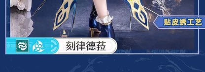 Honkai Star Rail Cerydra Cosplay Costume Wig Dress Uniform Crown Headwear Festival Halloween Party for Women Girls Carnival Prop