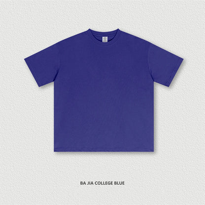 ZODF New 2025 Spring Summer 235gsm Solid Cotton T-Shirts For Men Women Unisex Loose Basic T Shirt Tees Brand Tops HY0970