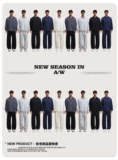 ZODF Casual 2025 Autumn 445gsm Sweatshirt For Man Unisex Turn Down Collar Solid Fleece Pullovers Winter Coats HY1111