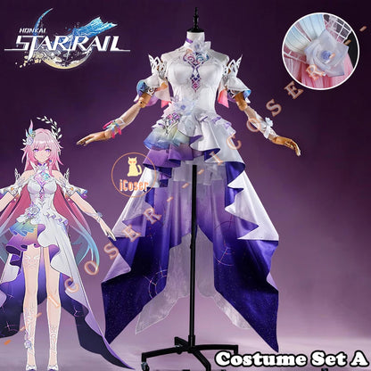 Honkai Star Rail Cyrene Cosplay Costume Wig Dress New Skin Uniform Metal Accessory Elysia Amphoreus Halloween Party Women Girls