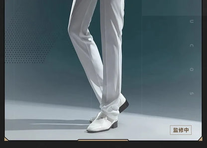 iCoser Anime To Be Hero X Cosplay Costume Wig Hero X Uniform White Suit Orange Glasses Tie Halloween Party for Women Men Props