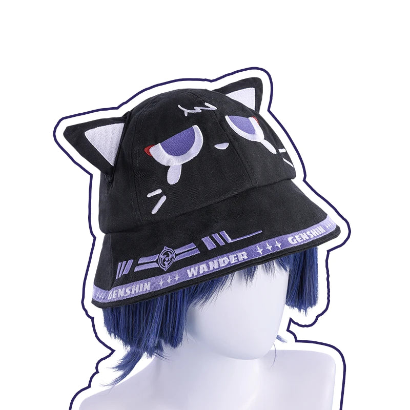 Scaramouche/Hutao/Ganyu Doujin Hat Game Genshin Impact DokiDoki-SR Cosplay Wanderer Hu Tao Ganyu Cute Bucket Hat Genshin Impact