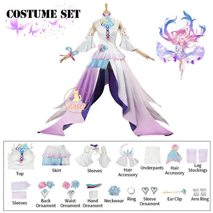 Honkai Star Rail Cyrene Cosplay Costume Wig Dress Headwear Earrings New Skin 5-star Outfit Elysia Amphoreus Halloween Women Girl