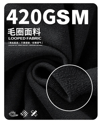 ZODF Retro High Street 420gsm Cotton Straight Pants For Man Unisex Loose Fit Distressed Sport Trousers Sweatpants HY0051