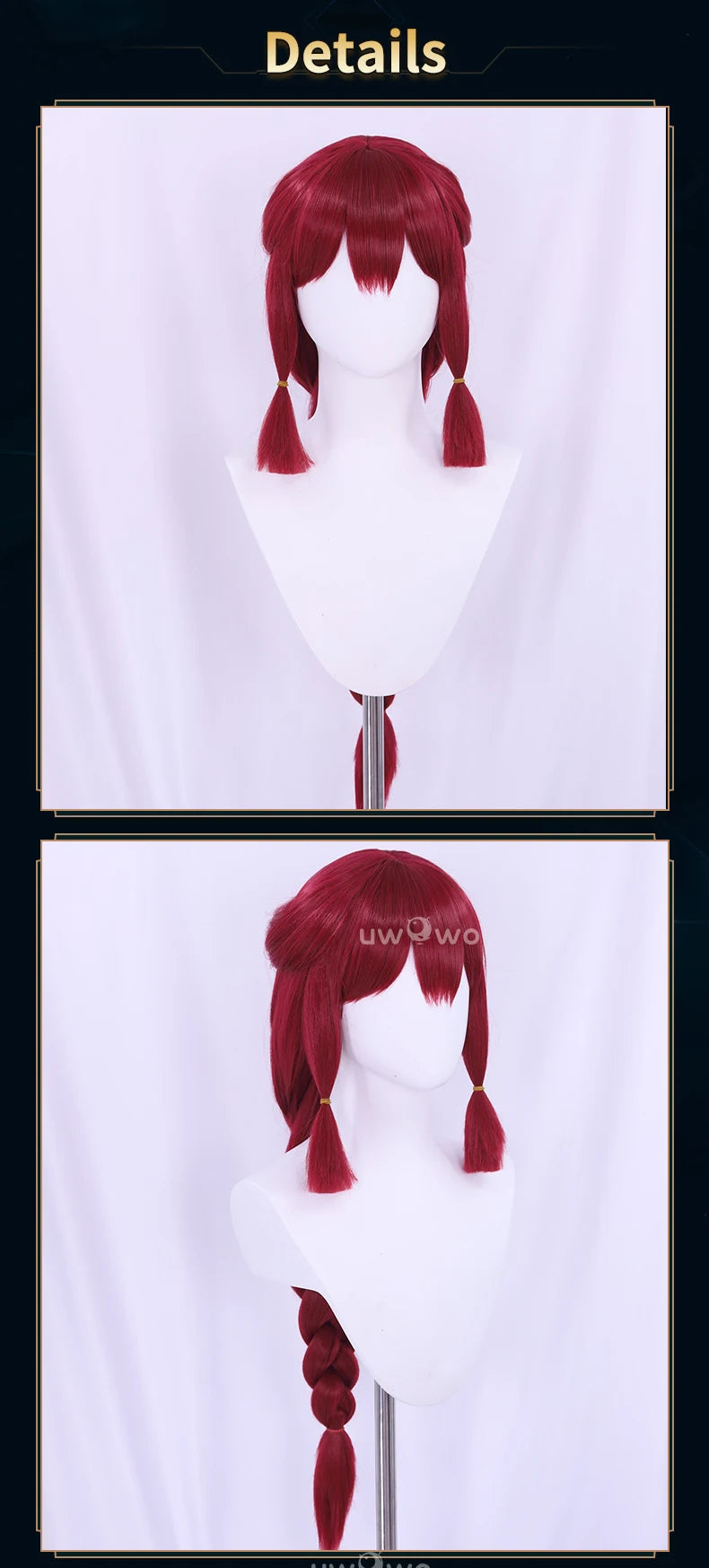 UWOWO Ahri Wig Game League of Legends/LOL: Foxfire Ahri 2023 ASU Cosplay Wig Long Hair with Ear Brown Red Hair 80CM