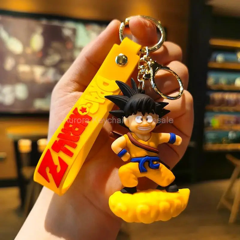 Anime Dragon Ball Keychain Z Super Saiyan Son Goku Bulma Broly Piccolo Majin Buu Series Car Pendant Keyring Kids Toys Gifts