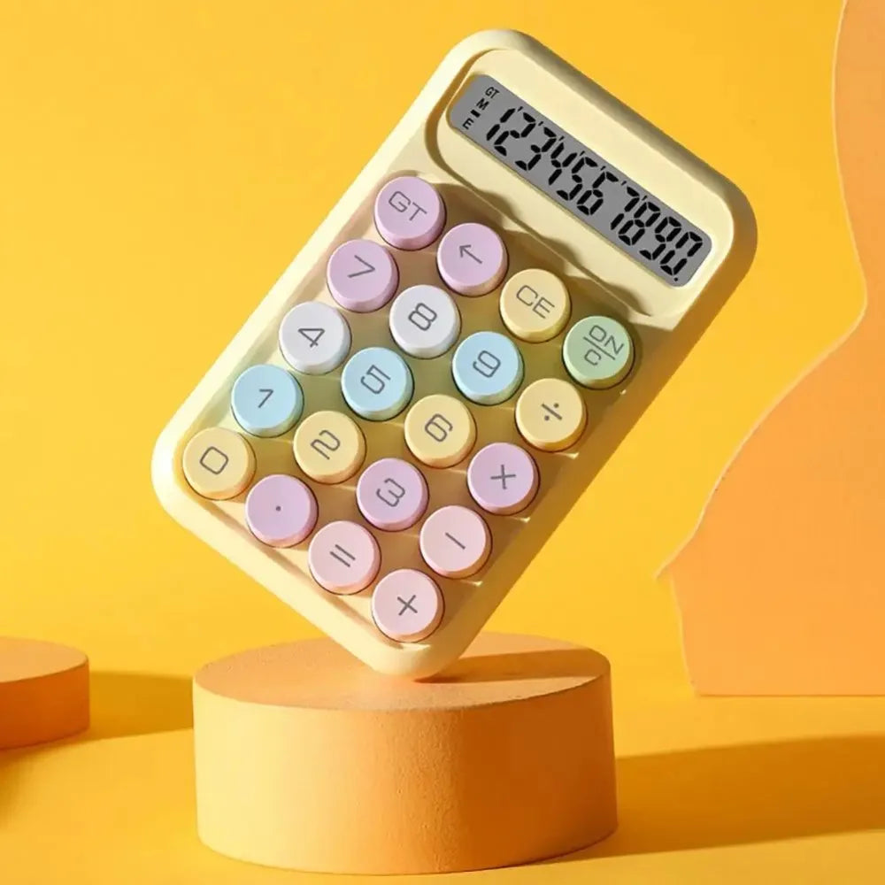 Keyboard Calculator Office 10-digit Mechanical Buttons Calculator Cute Candy Color School Supplies Students/Finance Stationery