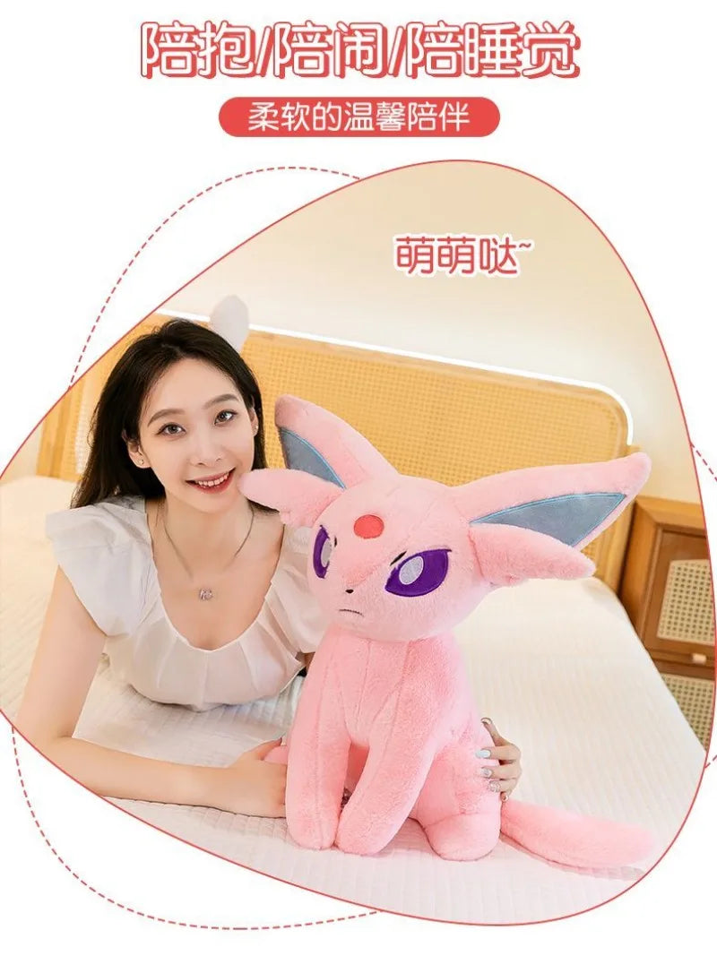 40/55/70cm Big Size Pokémon Espeon Plushies Kawaii Cartoon Anime Ornament Peluche Comfortable Soft Doll Children's Toy Gifts