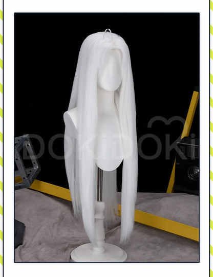 IN STOCK Seiko Ayase Wig Anime Dandadan Cosplay DokiDoki Halloween Grey Hair DAN DA DAN Seiko Glasses Ear Clips Patch Free Cap