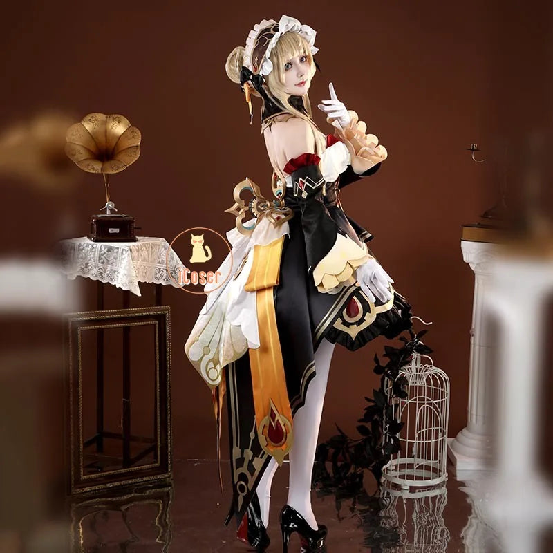 Genshin Impact Sandrone Cosplay Costume Wig Marionette Dress Headwear Eleven Fatui Harbingers Halloween Women Girls Role Play