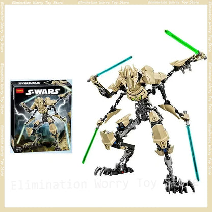 In Stock Stars Wars Action Figure General Robot Grievous With Lightsaber Hilt Combat Weapon Anime Figure Model Toy Kids Gifts
