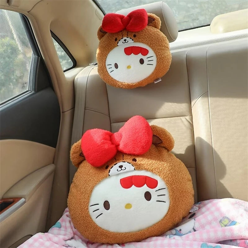 Sanrio Lovely Hello Kitty Headrest Back Cushion Chair Lumbar Support Car Seat Decor My Melody Kuromi Throw Pillow Gifts Girl