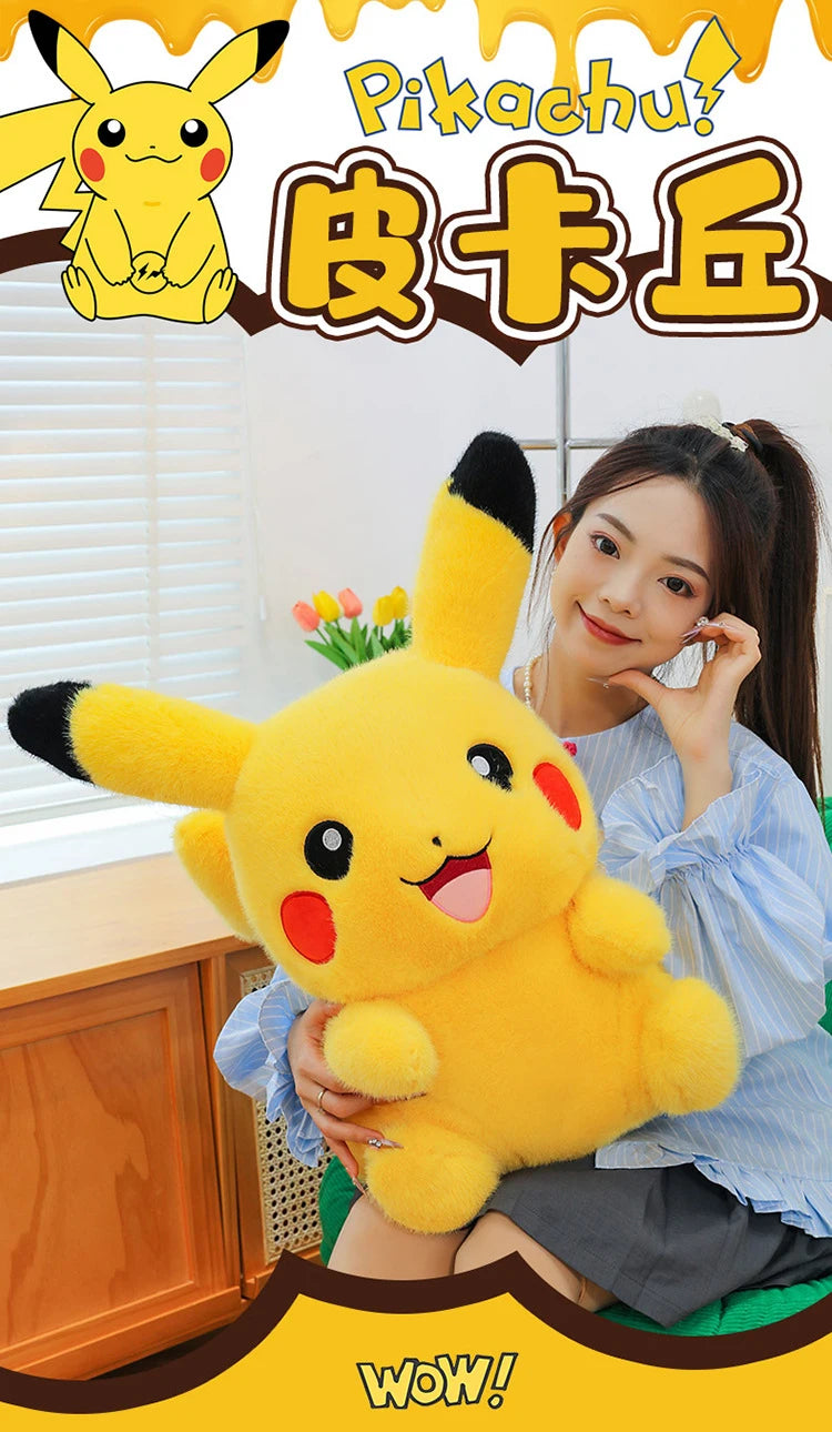 35/80cm Pokemon Plush Doll Pikachu Huge Rabbit Plush Pokémon Plushie  Anime Stuffed Toys Pikachued Soft Pillow Gift for Children