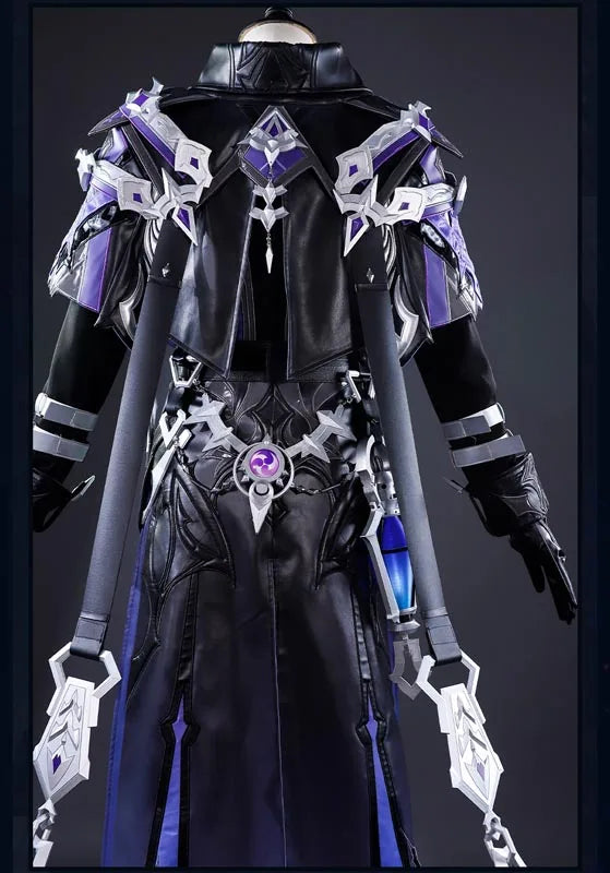 Genshin Impact Kyryll Chudomirovich Flins Cosplay Costume Wig Uniform Outfit Metal Accessory Halloween Party for Women Men Props